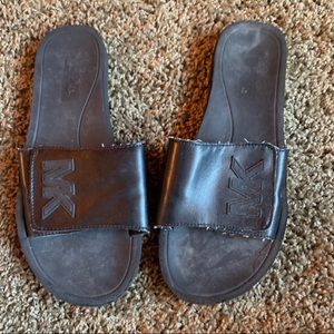 Michael Kors - all black slides - size 7